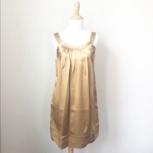BCBG Max Azria Gold Silk Shift dress